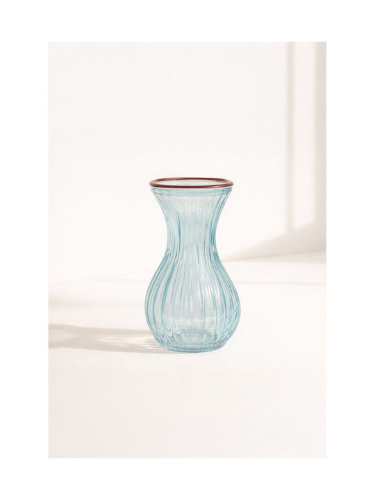 Kaemingk Decorative Glass Red Vase 7.6x7.6xH13cm