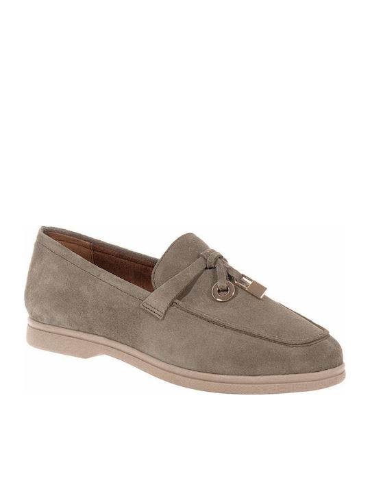 Ragazza Leather Women's Loafers in Khaki Colour