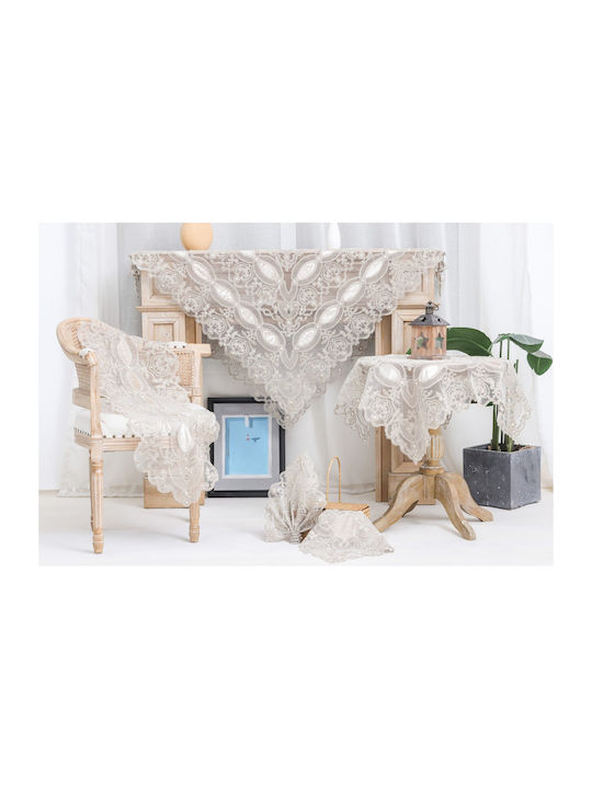 Liolios Home Tischdecke Mit Stickerei Lt Kaffee 150x220cm