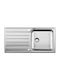 Blanco Xl 6 S Ένθετος Νεροχύτης Inox Brushed με Μπαταρία Μ100xΠ50cm Γκρι