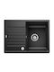 Blanco Undermount Kitchen Sink Made of Liquid Granite with Faucet L68xW50cm Gray