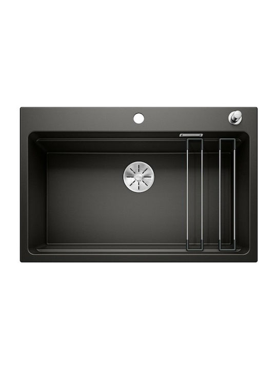 Blanco Eingebauter Inox Küchenspüle mit Wasserhahn M51xP78cm Schwarze