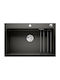 Blanco Eingebauter Inox Küchenspüle mit Wasserhahn M51xP78cm Schwarze