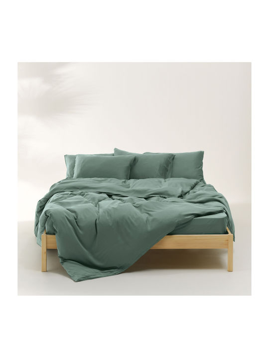Kentia Σετ Παπλωματοθήκη 220x240cm Υπέρδιπλη με 2 Μαξιλαροθήκες Celeste Τιρκουάζ