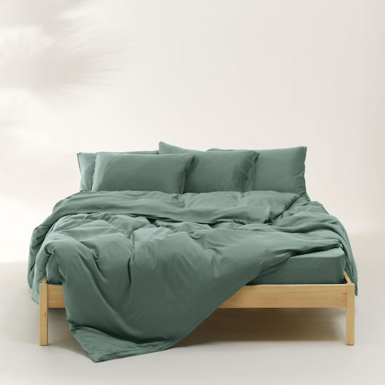 Kentia Σετ Παπλωματοθήκη 220x240cm Υπέρδιπλη με 2 Μαξιλαροθήκες Celeste Τιρκουάζ