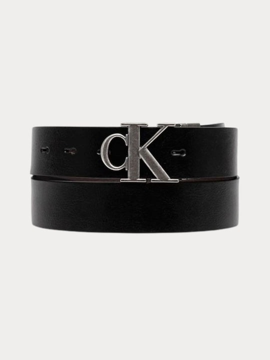 Calvin Klein Ανδρική Ζώνη Δερμάτινη Διπλής Όψης Μαύρη