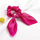 Avizar Scrunchie Long Scarf Satin Hair Double Knot Flying Fuchsia Fuschia