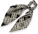 Avizar Scrunchie Long Scarf Hair In Printed Satin Chevron Graphic Beige Beige