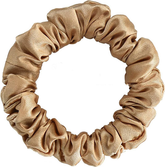 Avizar Classic Scrunchie Hair In Satin Pleated Diamant Chic Café Brown