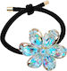 Avizar Casual Haargummis Weiß Verfeinert Rhinestone Glänzende Blumen Haargummi Weiß