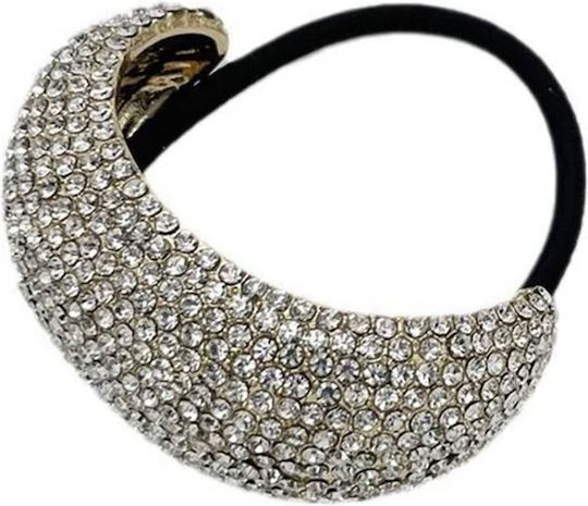 Avizar Elastische Haargummis Gold Veredelt Geometrisch Rhinestone Gold