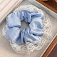 Avizar Scrunchie Clasic Satinat Dantelă Coquette Albastru Deschis