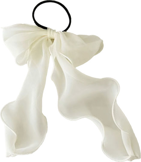 Avizar Casual Elastic Long Knot Hair Translucent Sophisticated White White