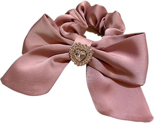Avizar Klassischer Scrunchy Schmetterling Samt Haar Rosa Diamant Rosa