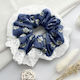 Avizar Classic Scrunchie Elastic Pentru Păr Din Dantelă Denim Casual Albastru Albastru