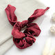 Avizar Scrunchie Short Scarf Hair In Satin Butterfly Elegant Bordeaux Burgundy
