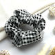 Avizar Classic Scrunchie Vichy Bumbac Păr Vintage Negru Alb Negru