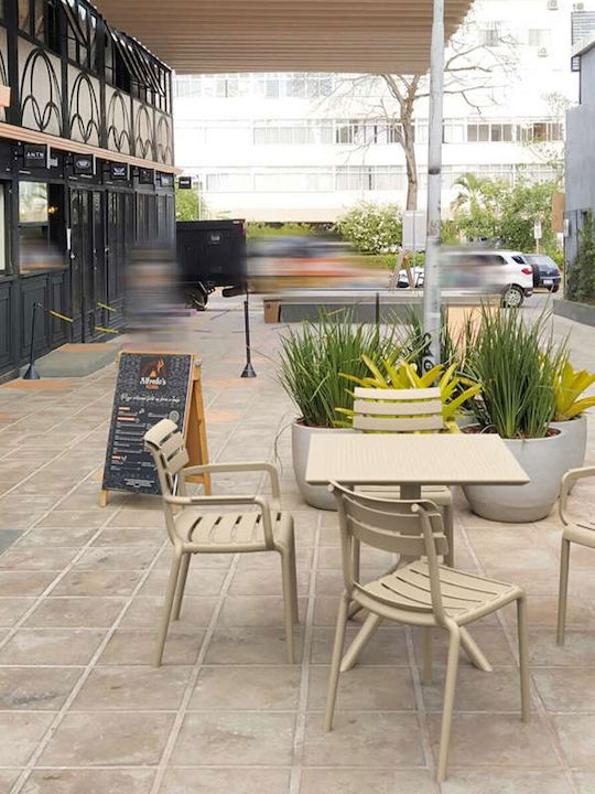 Scaun De Exterior Din Polipropilenă Bej 54x58x83cm
