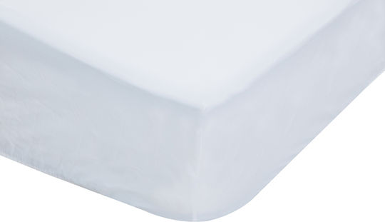 Protective Waterproof Mattress Cover Double Size With Elastic Straps White 110x190+22cm