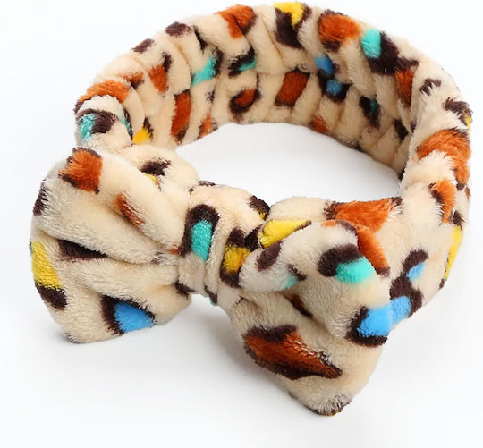 Avizar Leopard Druck Polar Fleece Haar Stirnbänder Beige Blau Beige