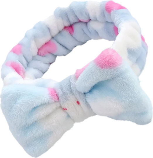 Avizar Bentite Pentru Păr Din Blană Fleece Spa Cu Modele De Iepure Albastru