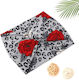 Avizar Leopard Pink Glamor Rotes Bedrucktes Satin Haar Stirnband Grau