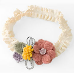 Avizar Princesses Headband Lace Flower Hair Coquette Rouge Red