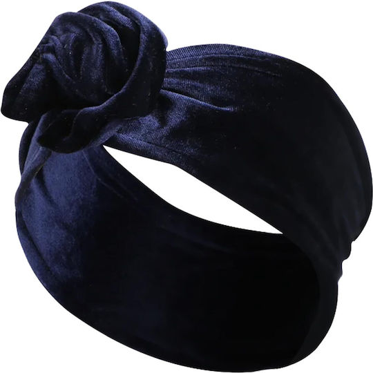 Avizar Banner Style Turban Casual Hair In United Velvet Modern Navy Blue Navy Blue