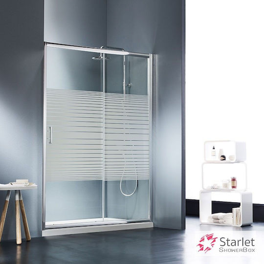 Starlet 1+1 Feste Seite für Dusche 127-131x180cm Chrom