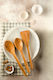 Handmade Cooking Spoon and Spatula Set 3 Pieces Wooden 31cm