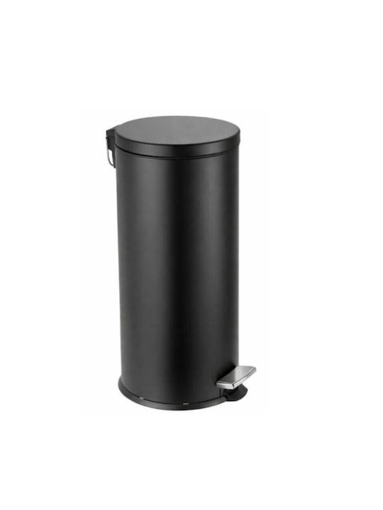 Vesta Coș de Gunoi din Oțel Inoxidabil cu Pedală Negru 30l