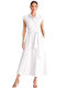 Summer Midi Shirt Dress Sleeveless White
