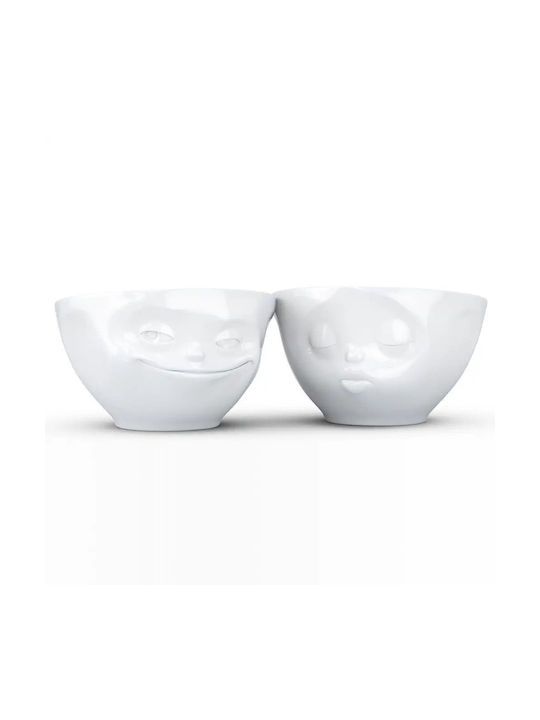 Round White Porcelain Serving Bowl 2 Pieces