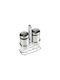 Zeller Glass Salt Pepper Set with Stand 3 Pieces