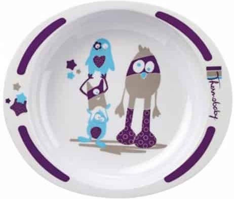 Thermobaby Toddler Monster Food Plate Made of Purple Melamine