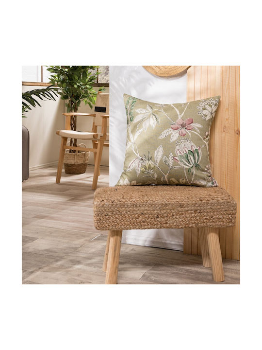 Teoran Μαξιλάρα Δαπέδου από 100% Βαμβάκι Πράσινη 65x65εκ.