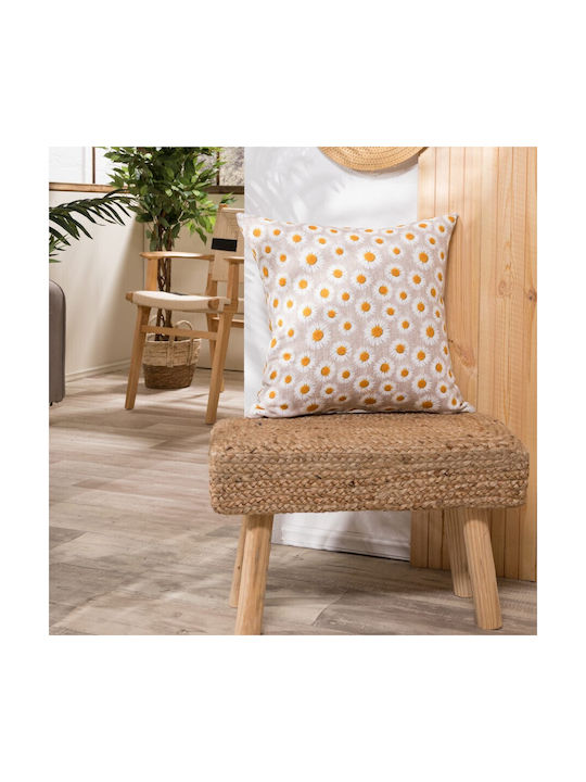 Teoran Floor Pillow Floreta 100% Cotton Gray 65...