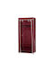 Fabric Wardrobe with Zipper and Shelves in Red Colour 60x45x165cm