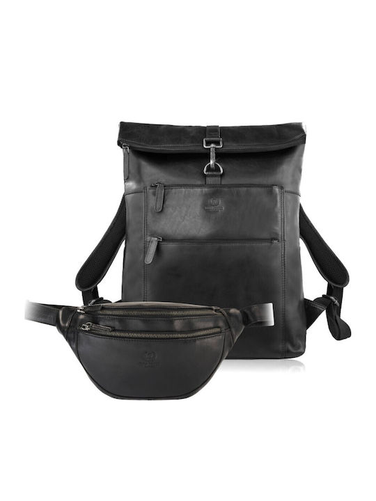 Men's Leather Bum Bag Black