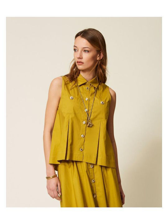 Sleeveless Women's Shirt Green