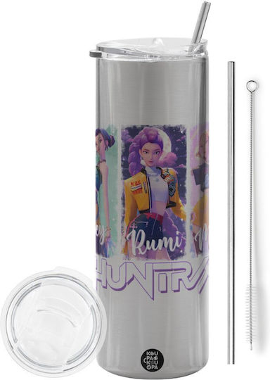 Koupakoupa Huntr X K-pop Girl Group Stainless Steel Thermos Bottle BPA Free 600ml Gray