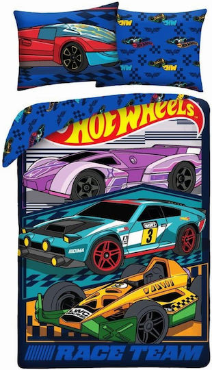 Halantex Hot Wheels Σετ Παιδική Παπλωματοθήκη Μπλε