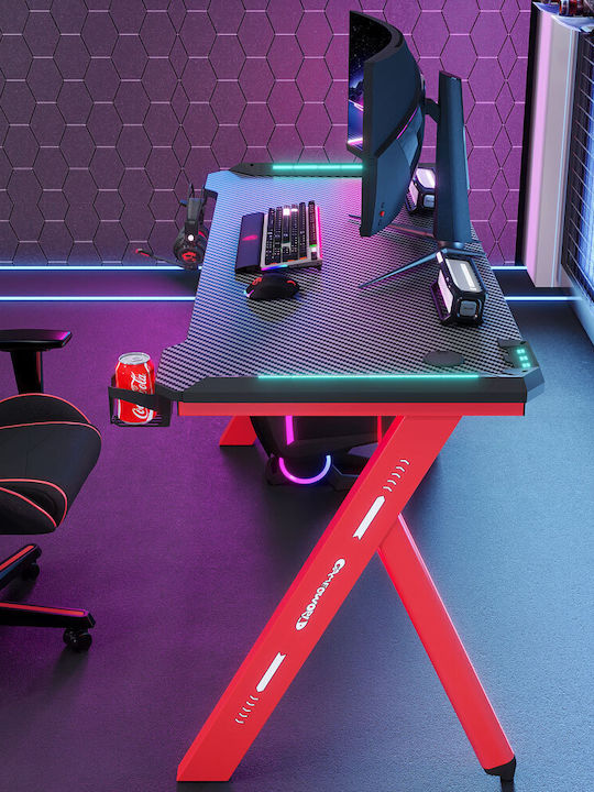 Γραφείο Gaming Ξύλινο Black με LED 120x60x74εκ.