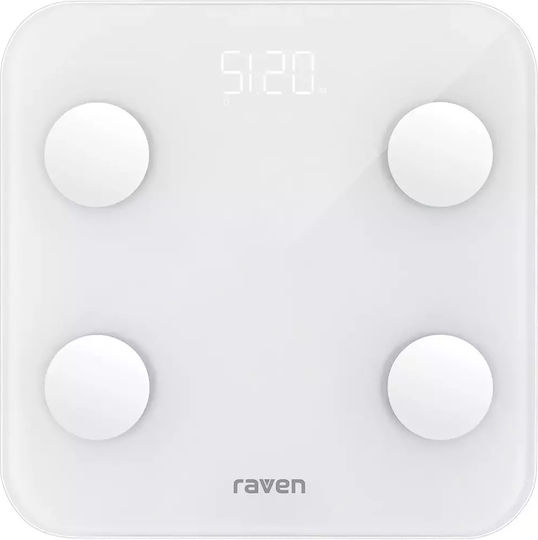 Raven Smart Scale 180kg with Bluetooth White