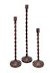 Artekko Set Kerzenhalter Metall in Bronzefarbe 3Stücke