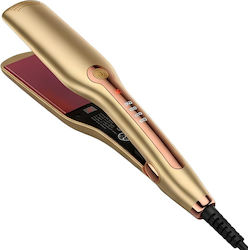 Avizar 2-in-1 Straightening Curling Iron In Tourmaline Ceramic Wide Plates 40w Brown