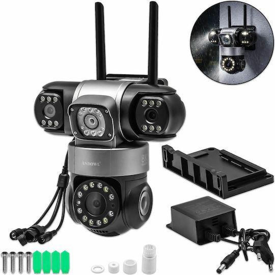 Andowl G719 IP Triple Surveillance Camera Wi-Fi 8K Waterproof with Two-Way Communication