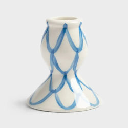 &Klevering Sirène Ceramic Candle Holder In Blue Colour 7x7x8cm