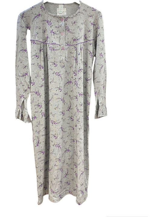 Nina Club Summer Cotton Women's Nightgown Gray ...