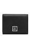 Trifold Kleines Leder Damenbrieftasche mit RFID Schwarz